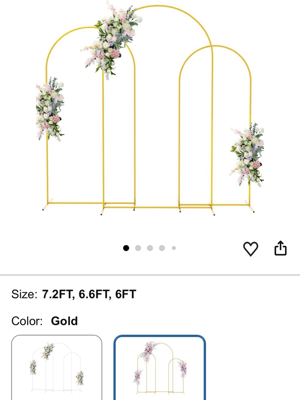 Gold Metal Arch Backdrop - Elegant Event Decor